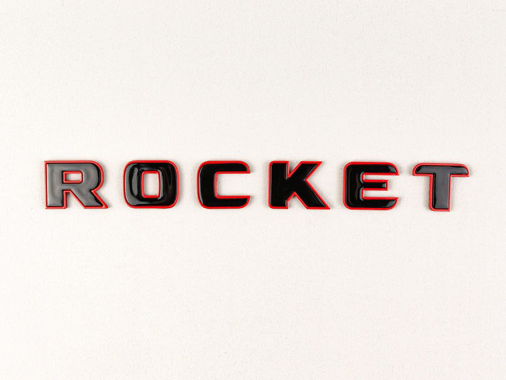 Brabus Rocket Rear Emblem Black with Red Metal Badge for Mercedes-Benz